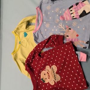 Lot of 3 - Girls 2T Cotton Long Sleeve PJ sets - Carter's, Gymboree, etc